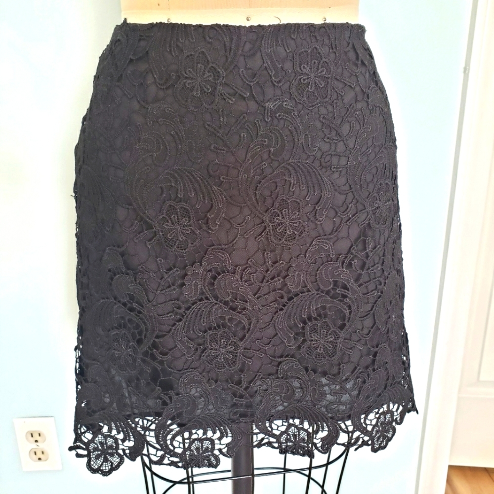 Black Lace Mini Skirt, 10
